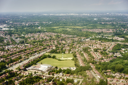 联合王国曼彻斯特市郊板球场空中观察图片