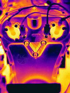 汽车发动机热图像背景图片