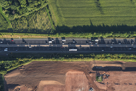 西米德兰兹高速公路的空中俯拍背景