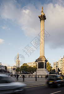 联合王国伦敦Trafalgar广场纳尔逊专栏图片