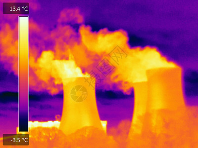 电站热图像烟囱雾喷发热像图片