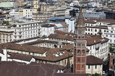 意大利米兰市顶楼高的城市风景图片