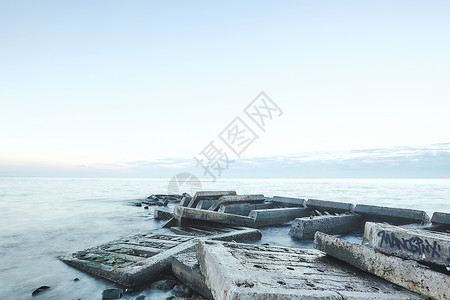 海上废弃码头敖德萨州乌克兰欧洲图片