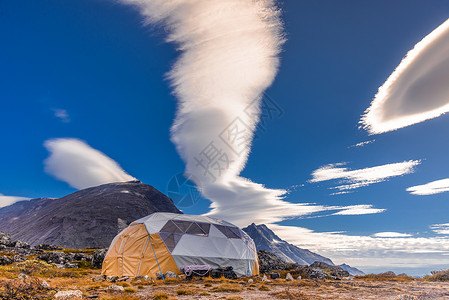 在格陵兰韦斯特伦州纳萨克的帐篷高清图片