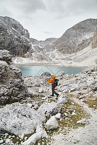 意大利卡纳泽特伦蒂诺阿尔托迪格的登山者高清图片