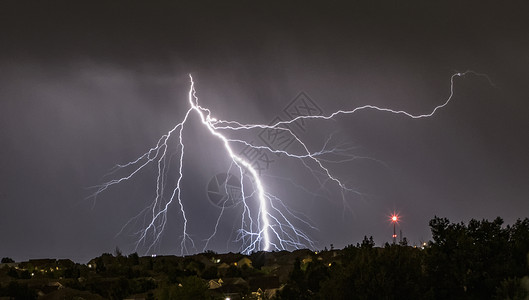 在美国科罗拉多州奥施压闪电背景图片