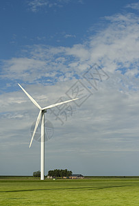 荷兰的农田风力涡轮机图片
