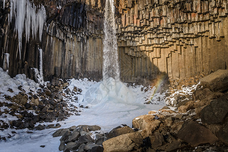 冰岛瓦特那约克尔公园斯瓦杰福斯瀑布图片