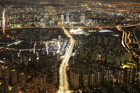 南朝鲜首尔黄昏市风景图片