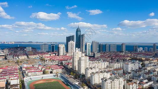 山东烟台市城市风光背景