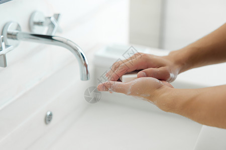 讲卫生勤洗手卫生间洗手特写背景
