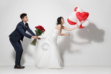 心形气球幽默浪漫情侣高清图片