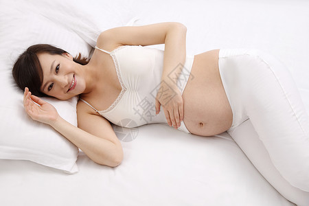 骄傲舒适孕育孕妇睡觉图片