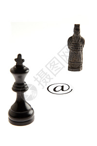 创意商务邮件国际象棋棋盘对弈背景