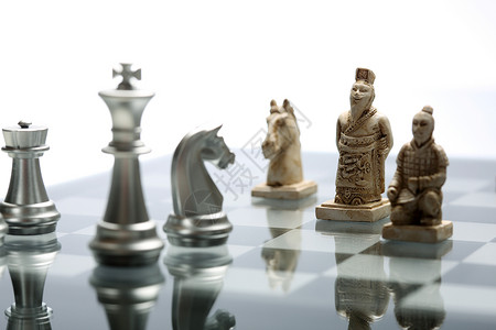 领导风格国际象棋棋盘对弈背景