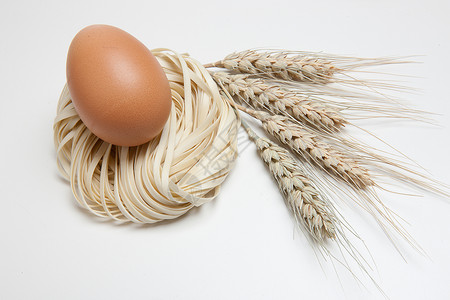 蛋白质挂面麦穗鸡蛋背景图片