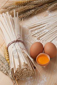 餐饮文化谷物产品挂面麦穗鸡蛋高清图片