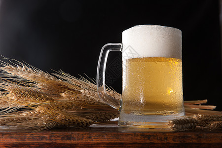 马克杯饮料排列静物啤酒麦穗高清图片