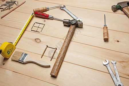 房地产活动房地产木工工具背景