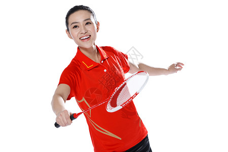 女羽毛球素材女运动员打羽毛球背景