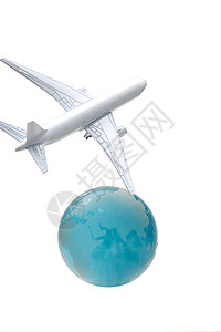 透明飞机素材商务飞机地球背景