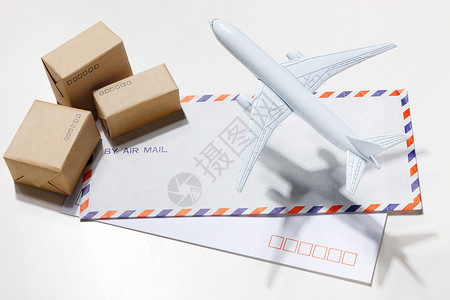 工具包装邮政航空货运背景