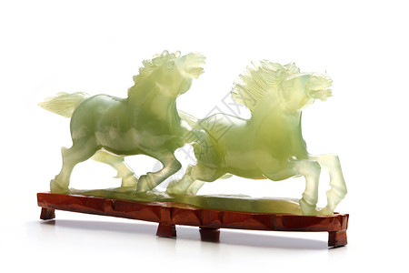 雕刻玉器动物形象工艺品马背景