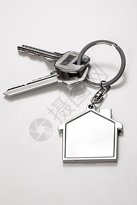 钥匙与房子吊饰背景图片