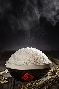 米饭元素一碗热气腾腾的米饭背景