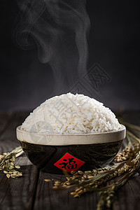饮食一碗热气腾腾的米饭图片