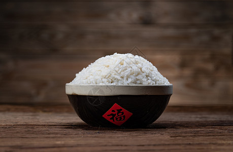 无人有机食品品质传统特色碗盛着米饭图片