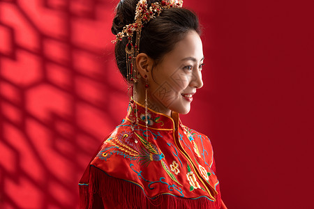 婚礼角色漂亮的中式新娘背景