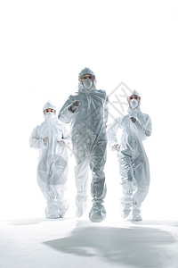 传染病专家医生穿防护服的医疗团队图片
