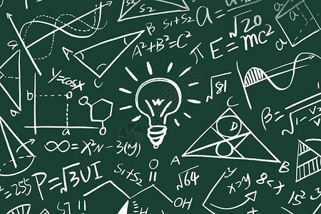 创意数学黑板上的数学符号公式背景