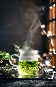 茶制品饮食文化一杯绿茶背景