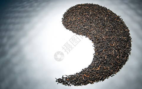 茶叶标志茶叶组成的太极图案背景