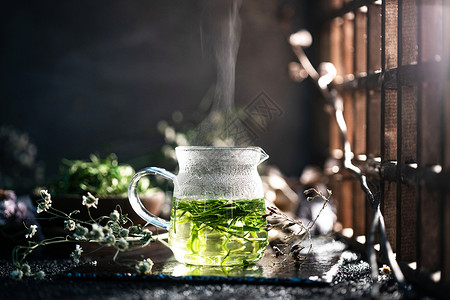 绿茶饮料制品传统杯子彩色图片一杯绿茶背景