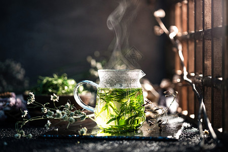 玻璃杯png一杯绿茶背景