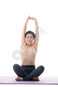 中年女练习瑜伽图片