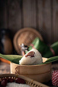 元素可爱叶子端午节食物粽子背景