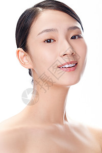 清新平滑的亚洲美女妆面肖像图片