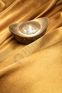 金色白昼文化金缎上的金元宝图片