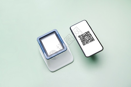 支付码展示便捷发展手机扫码支付盒子和手机背景