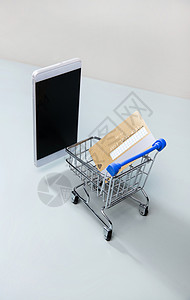手机智能网上购物网上购物东亚智能手机购物车和手机银行卡背景