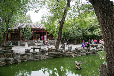 文化遗产旅游胜地长廊北京恭王府背景图片