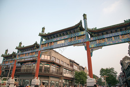 步行街北京前门大街背景图片