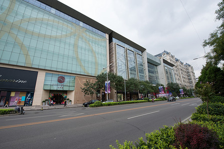 宝沃汽车北京城市建筑购物广场背景