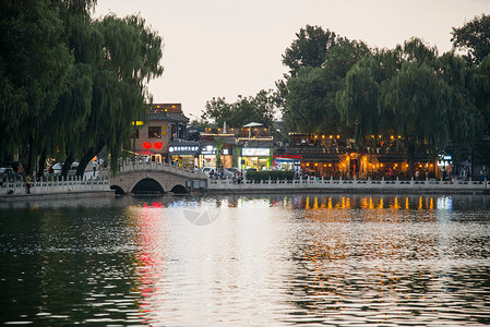 酒吧橱窗旅行白昼什刹海北京后海酒吧街背景