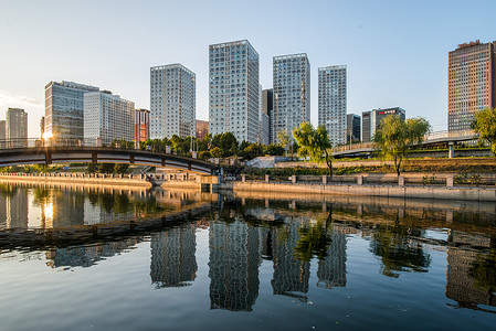 户外桥北京CBD建筑高清图片