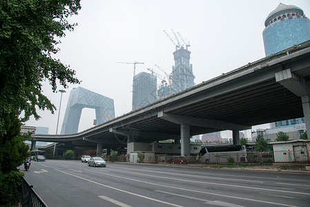 中央电视塔总部大楼东亚旅游胜地地标建筑北京城市建筑背景